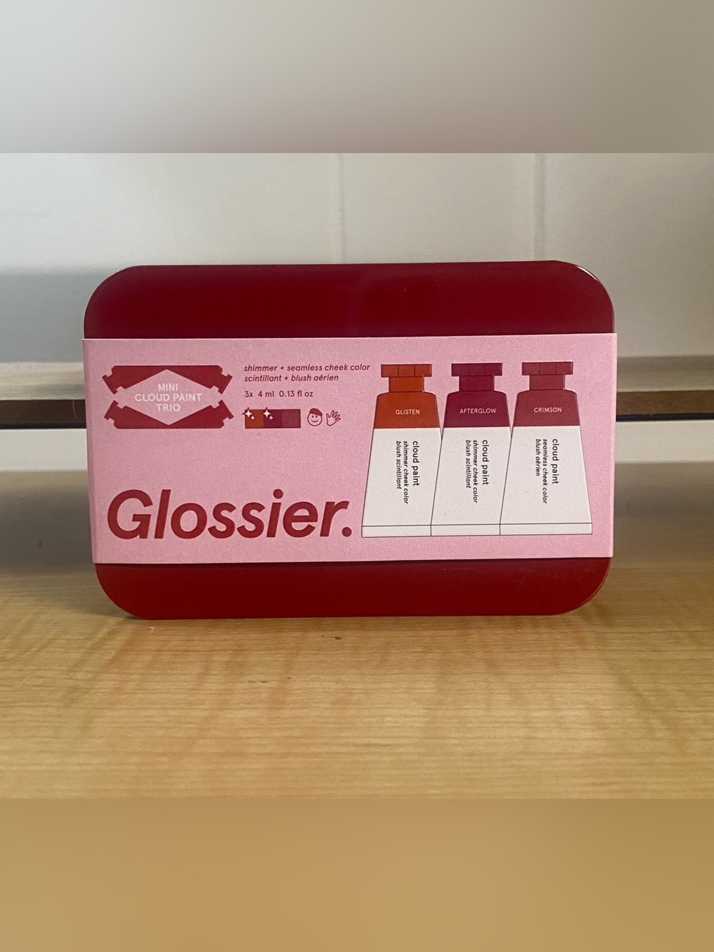 New Glossier Mini Cloud Paint Trio - Glisten, Afterglow, Crimson - Holiday 2025